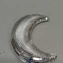 RGZOCT Hanging Disco Ball Moon Shaped 8 Inch Silver Stage Mirror Ball for Christmas Tree, Party, Room, Courtyard, Handmade Retro Home Decor