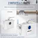 900W Macerator Pump, Macerating Toilet System with 2 Outlets/5 Inlets, Sewage Pump for Basement, Sink, Toilet, Laundry, Kitchen