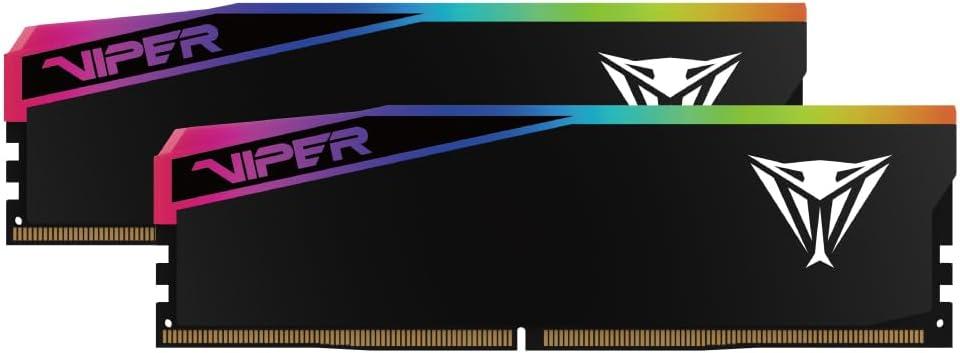 Patriot Viper Elite 5 Ultra RGB DDR5 RAM 48GB (2X24GB) 6400MT/s CL32 Memory | Voltage: 1.4v; Supports Intel XMP and AMD EXPO; Module type: UDIMM.