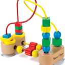 Melissa & Doug First Bead Maze - Wooden Educational Baby Toy with Suction Cups, for Floor, High Chair or Toddler Table, Toddler Toys for Girls & Boys Ages 1+