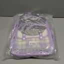 School Backpack for Teen Girls Bookbags Elementary High School Plaid Laptop Bags Women Travel Daypacks Purple Small