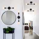 BAODEN 2 Lights Bathroom Wall Sconce Vanity Modern Industrial Wall Lamp Pole Wall Mount Lighting Fixture（Gold/Black Color）