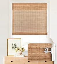 LazBlinds No Drill Bamboo Roman Shades, 21" W × 72" H, Ceylon Light Russet