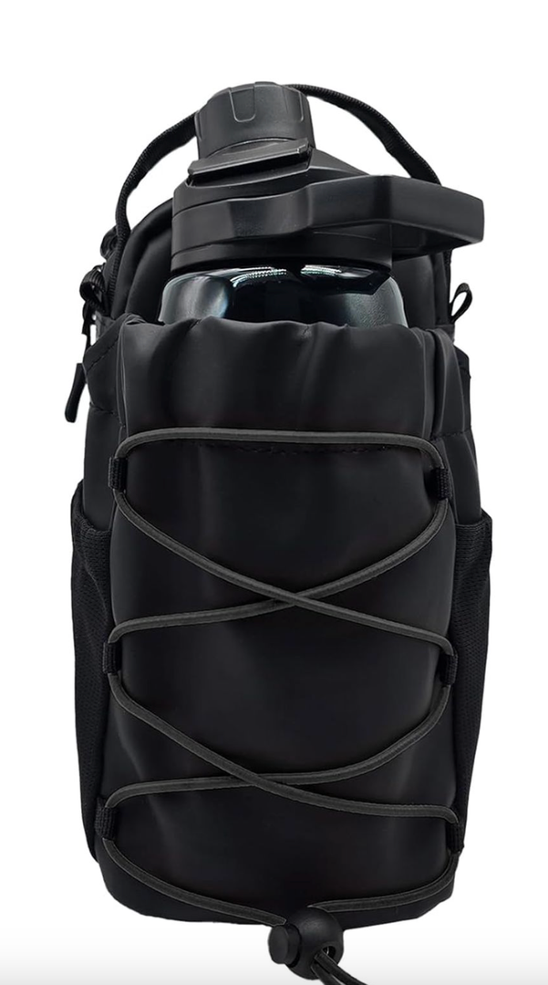 Magnetic Gym Bag for Men And Women with 20-46oz Water Bottle Holder, Featuring 3-Color Elastic Strap and Detachable Hook | Small Crossbody Sling Bag with Adjustable Strap for Travel Work Sports