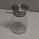 CNGLASS One-Touch Glass Teapot, 27oz(800ml) Glass Tea Kettle with Stainless Steel Filter Lid, Stovetop Safe Loose Leaf Tea Maker