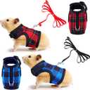 2 Pieces Guinea Pig Harness and Leash with Safety Bell Adjustable Hamster Ferret Harness and Leash Set No Pulling Walking Vest for Ferret Chinchilla and Similar Small Animals(S, 6-7 Inch Chest)
