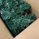 Christmas 4-Piece Set Wreaths and Wreaths Battery Box Powered LED Lights, Set of 2 Entrance Trees, White Lights, Green