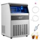 VEVOR Commercial Ice Maker Machine, 160lbs/24H Ice Maker Machine with 66lbs Storage Capacity, 80 Ice Cubes in 15 Minutes, LED Digital Display Freestanding Self-Cleaning for Bar Office Restaurant