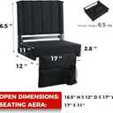 SPORT BEATS Stadium Seats with Back Support Bleacher Chairs with Back and Cushion Thick Padded Bleacher Seats Includes Shoulder Strap Black 1pc Standard