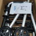 Loyoda Folding Walkers for SeniorsMedical Bariatric Walker Lightweight 5'' Front Wheel Walker Height and Width Adjustable Aluminum Standard Walker for Handicap (Silver)