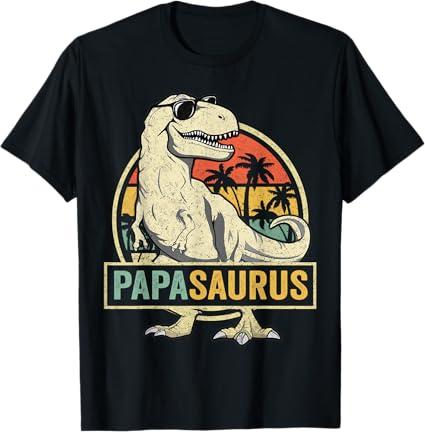 Papasaurus T Rex Dinosaur Papa Saurus Family Matching T-Shirt