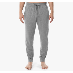 Fruit of the Loom Men's Jersey Knit Jogger Sleep Pant, Grey Heather, S
