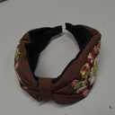 Embroidered Headbands for Women Floral Boho Knotted Leaf Wide Padded Vintage Fabric Hairbands Decorative Flower Hair Hoop (colorful flower)