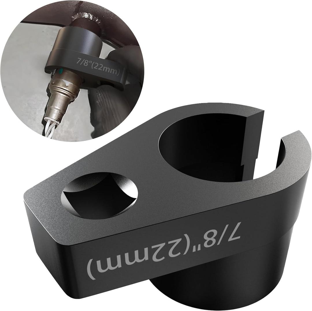 3/8" x 7/8" Oxygen Sensor Socket, 50BV30 Alloy Steel with Black Oxide Finish, 22mm O2 Sensor Socket, Compatible with O2 Sensor Removal Tool for Easy Sensor Removal