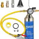 AC Flush Kit, Auto air Conditioning Pipeline Cleaning Tool Set,R134A R12 R22 R404 R410A AC System Flush Kit Air Fittings and Hose