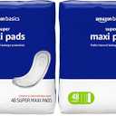 Amazon Basics Maxi Pads for Periods- Thick, Super Absorbency, Unscented, 96 Count, (4 Packs of 48)