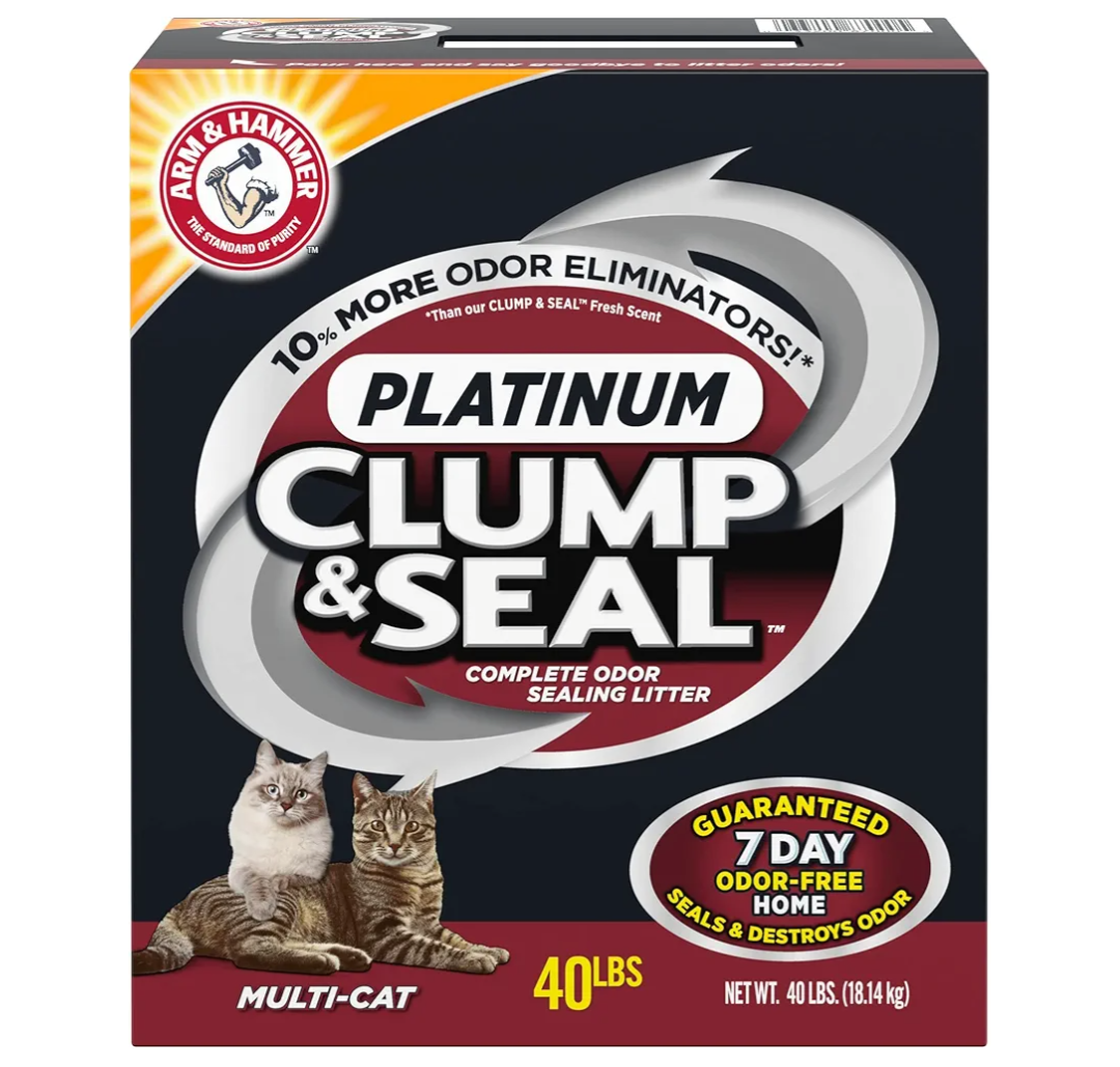 ARM & HAMMER Clump & Seal Platinum Cat Litter, Multi-Cat, 40 lbs (Pack of 1)