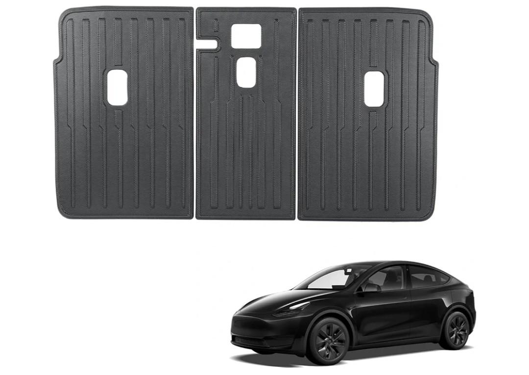 Rear Backrest Mats for Tesla Model Y 5-Seat 2021-2024 All Weather TPE Rear Back Seat Covers Accessories Interior Black