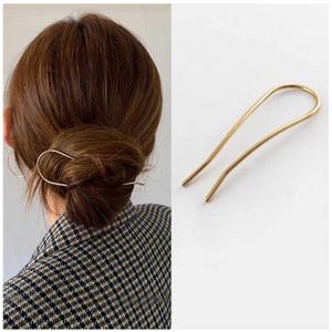 U Shape Hair Pins Vintage Hair Fork Metal Hair Sticks Pin Minimalist Hairpin Bun Holder Sticks French Hair Accessories for Women and Girls Gifts (Gold)