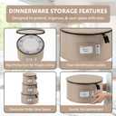 China Storage Hard Shell Containers 5-Piece Set Moving Boxes for Dinnerware, Glasses, Plates, Mugs and Saucers Sturdy Dish Organizer with Dividers for Seasonal Storage - Service for 12 - Brown