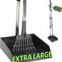 T2Y Pooper Scooper, 48'' Long Handle Dog Pooper Scooper, Adjustable Stainless Steel Rake & Extra Large Tray, Antirust & Durable Poop Scoopers for Yard, Lawn, Snowfield, Suitable for Multi-Dog Family (2Pack)