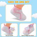 FEETCITY Lightweight Baby Sock Shoes Baby Walking Shoes Boys Girls Infant High-Top Shoe 12-18 Months (Pink White)