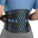 Lumbar Back Brace with Removable Pad, Adjustable Lower Back Pain Relief Support for Men and Women, Comfortable Support Belt Ideal for Lower Back Pain, Sciatica, Scoliosis, Size XL (Waist: 45.3"-51.2") (Black)