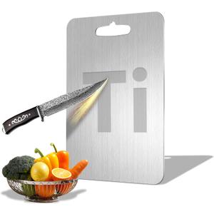 Titanium Cutting Board - 100% Pure Titanium Cutting Boards for Kitchen Double Sided Non Toxic Titanware for Meat/Vegetables, Hygiene Durable Dishwasher Safe Metal Chopping Board Large (14.2"L x 9.8"W)