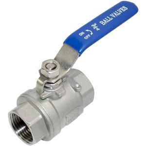 316 Stainless Steel 1/8"~3" Full Port Ball Valve with Blue Vinyl Handle, NPT Female x Female Thread,1000 WOG (3/4")