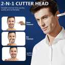 Acavado Nose Hair Trimmer for Men Women, Painless USB Rechargeable Nose Trimmer for Men, Eyebrow & Facial Hair Trimmer Dual Edge Blades for Smoother Cutting with IPX7 Waterproof, White