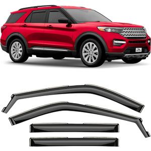 in-Channel Extra Durable Rain Guards for Ford Explorer 2020-2025, Window Deflectors, Vent Window Visors, 4 Pieces - 200619