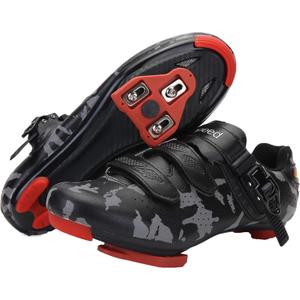 Unisex Cycling Shoes Compatible with pelaton Indoor Road Bike Shoes Riding Shoes for Men and Women Look Delta Cleats Clip Outdoor Pedal, Black M12