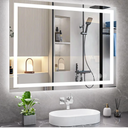 36x48 LED Bathroom Mirror, Backlit + Front Lit, LED Bathroom Mirror with Lights for Wall, 3 Colors, Anti-Fog, Dimmable Brightness, Memory Function, Tempered Glass