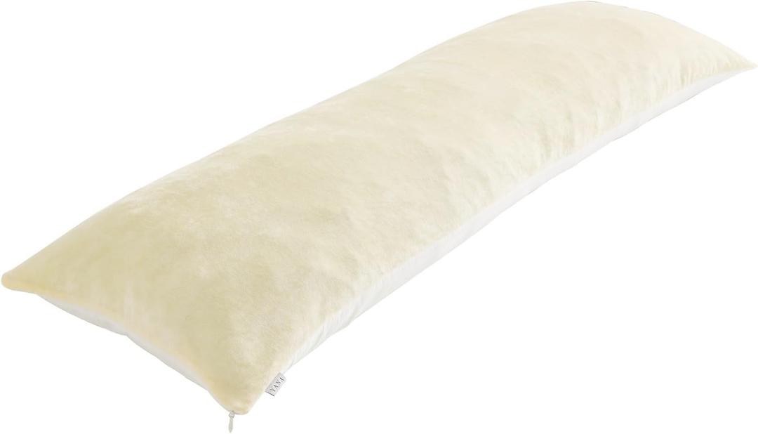 YANA Side Sleeper Body Pillow (18 x 55), Cooling Body Pillows for Adults, Soft Organic Cotton, Gel Memory Foam, Ergonomic Design Supports Head, Neck & Joints, Removable & Washable Cover