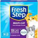 Fresh Step Clumping Cat Litter, Multi-Cat, Long Lasting Odor Control Kitty Litter with Activated Charcoal, Low Dust Formula, 14 lb, Set of 2