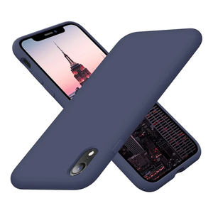 Cordking Designed for iPhone XR Case, Silicone Ultra Slim Shockproof Phone Case with [Soft Anti-Scratch Microfiber Lining], 6.1 inch, Navy Blue