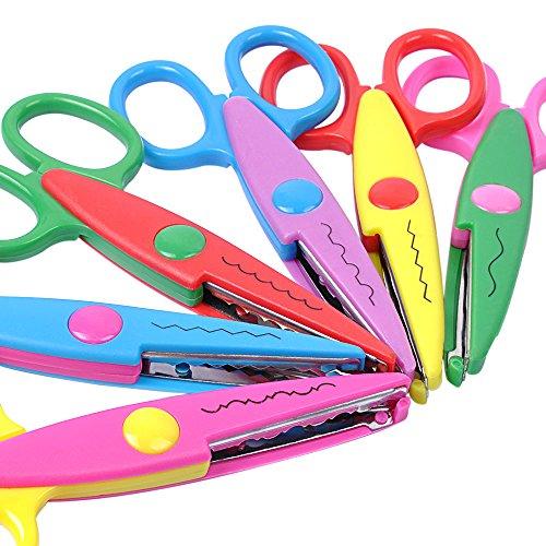 UCEC Craft Scissors Decorative Edge, Zig Zag, Kids Safety Design Pattern Scissors for Kids Toddler Adults, Crafting Scrapbooking Supplies for School, 6 Pack