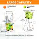 Tennis Ball Hopper, Portable Tennis Ball Holder with Handle for Court, Practice & Training, Large