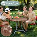 misaya Rectangle Vinyl Tablecloth, Fitted Table Cover, Waterproof, Elastic Edge, Plastic Table Cloth Fit 5 Foot Folding Tables for Picnic, Indoor and Outdoor (Oak Wooden Grain, 30 x 60 inch)