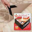 NeverCurl 4-Pack V Shape Rug Corner Grippers - Rug Gripper for Hardwood Floors and Outdoor Surfaces - Stops Curling Corners - Safe Carpet Tape Alternative - Works on Rug Corners Indoors (7.5"L x 7.5"W)