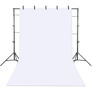 White Backdrop Background with Stand for Photography Photo Booth Backdrop Kit for Photoshoot Background Screen Video Recording Parties Curtain