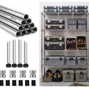Thyle 4 Pack 74-Inch Wire Shelving Posts with 50 Clip, Chrome Steel, Sliver Heavy-duty 1-inch chrome steel poles assemble quickly and fit most wire shelving racks for stable, adjustable storage
