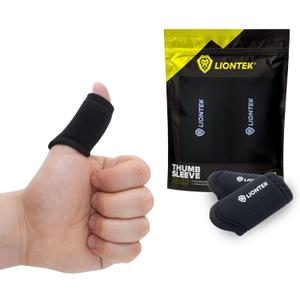 LIONTEK Thumb Sleeves Pair for Training, Weightlifting, BJJ, Golf, Basketball, & Everyday Activities | Compression Thumb Sleeve with Anti-Slip Grips for Protection, Blister Prevention, & Relief (X-Small)