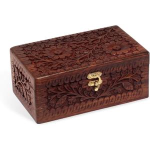 Mother's Day Gifts Handmade Rosewood Jewelry Box Chest Organizer Tarot Card Decks Box Unique Gift Ideas for Men Women | Wooden Jewellery Storage Vintage Box Multipurpose Organizer