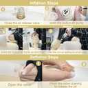 Inflatable Baby Seat, Baby Seats for Sitting Up 3-12 Months, Built-in Air Pump, Full Support Backrest Sofa Baby Chair for Learning to Sit and Feeding (Surprised Kitty)