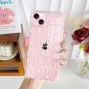 Jmltech Floral Case for iPhone 14 Pro Max Case Flowers Clear Silicone Cute Women Girly Shockproof Protective Phone Cases for iPhone 14 Pro Max Pink Flower
