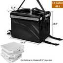 DEAYOU Insulated Food Delivery Bag for Bike, Pizza Delivery Bag with Divider and Rear Rack, Waterproof Thermal Catering Bag for Scooter, Motorcycle, 17.3"x12.6"x13.4", 48L Fit 12'' Pizza Box, Foldable