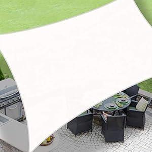 LOVE STORY Waterproof 6'5''x10' Rectangle Dark Grey Sun Shade Sail Cannoy UV Resistant for Outdoor Patio Garden Backyard