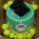 Automatic Dog Ball Launcher, Dog Ball Thrower with 15 Mini Tennis Balls Sizing 2 Inch and Mesh Bag, Interactive Dog Toys Tennis Ball Launcher for Small Dogs with 3 Distance Settings (Green)