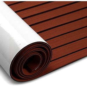 Fullfire EVA Foam Boat Flooring, Faux Teak Marine Boat Decking Sheet with Self-Adhesive Deck Carpet for Bass Boat Jon Boat Pontoon RV Kayak Floor 94" x 47"/35"/15"